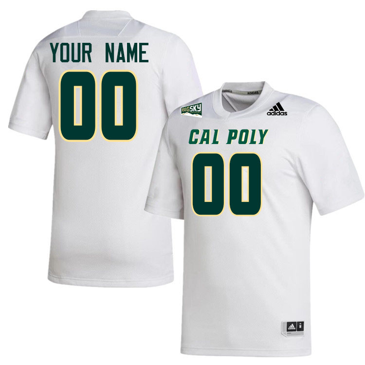 Custom Cal Poly Mustangs Name And Number College Football Jerseys Stitched-White